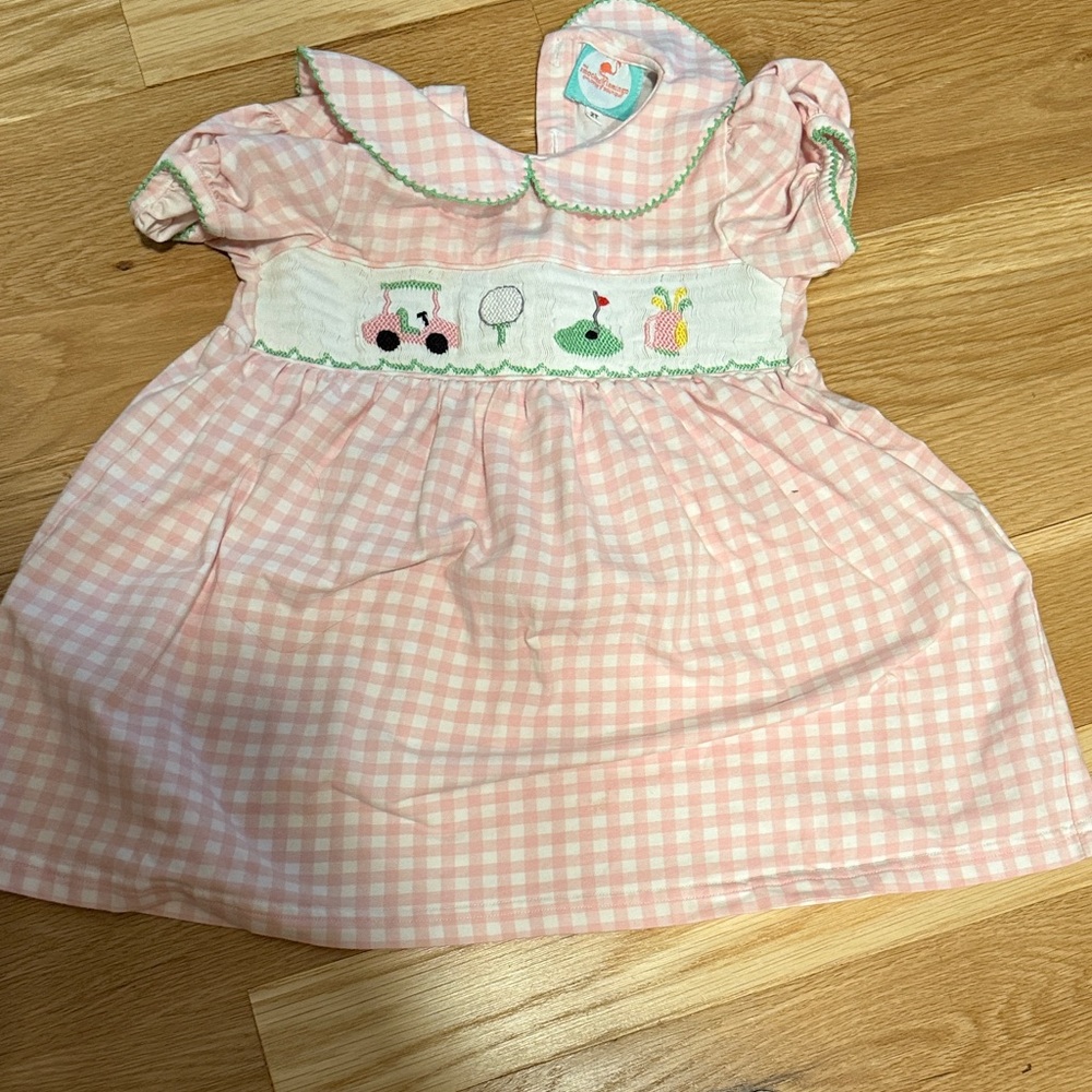 Pink Gingham Kids Casual Dress
